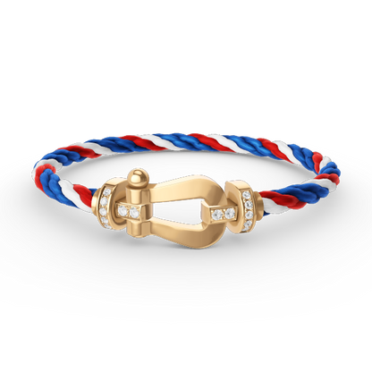 [Clover Jewelry]FORCE LARGE HORSESHOE HALF DIAMOND BRACELET GOLD