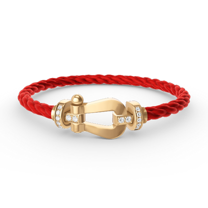 [Clover Jewelry]FORCE LARGE HORSESHOE HALF DIAMOND BRACELET GOLD