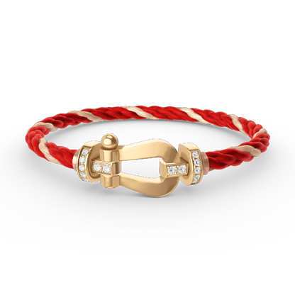 [Clover Jewelry]FORCE LARGE HORSESHOE HALF DIAMOND BRACELET GOLD