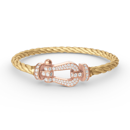 [Clover Jewelry]FORCE LARGE HORSESHOE FULL DIAMOND BRACELET ROSE GOLD