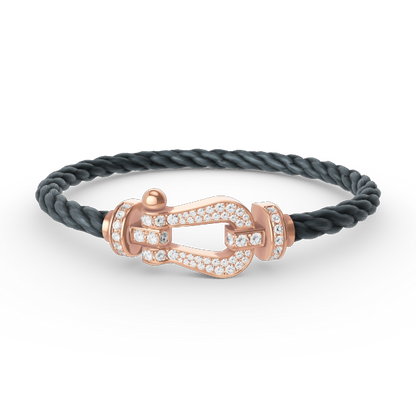 [Clover Jewelry]FORCE LARGE HORSESHOE FULL DIAMOND BRACELET ROSE GOLD