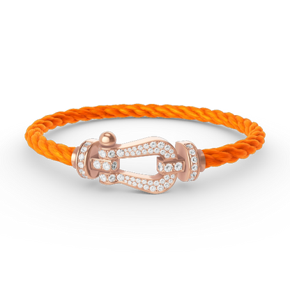 [Clover Jewelry]FORCE LARGE HORSESHOE FULL DIAMOND BRACELET ROSE GOLD