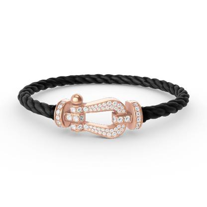 [Clover Jewelry]FORCE LARGE HORSESHOE FULL DIAMOND BRACELET ROSE GOLD
