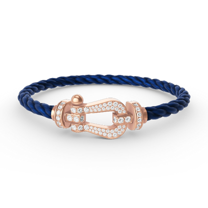 [Clover Jewelry]FORCE LARGE HORSESHOE FULL DIAMOND BRACELET ROSE GOLD