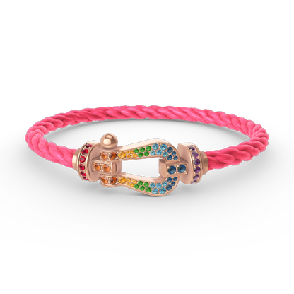 [Clover Jewelry]FORCE LARGE HORSESHOE  COLORED DIAMOND BRACELET ROSE GOLD