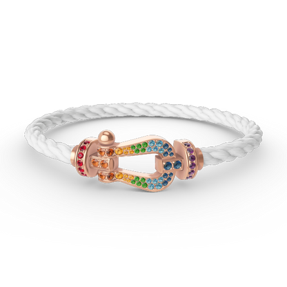 [Clover Jewelry]FORCE LARGE HORSESHOE  COLORED DIAMOND BRACELET ROSE GOLD