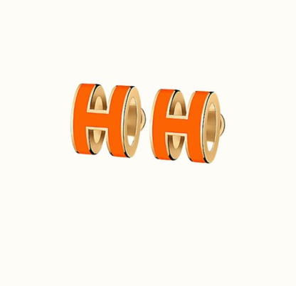 [CLOVER JEWELRY]MINI POP H EARRINGS ORANGE