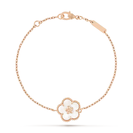 [Clover Jewelry]LUCKY WHITE MOP PLUM BLOSSOM  BRACELET