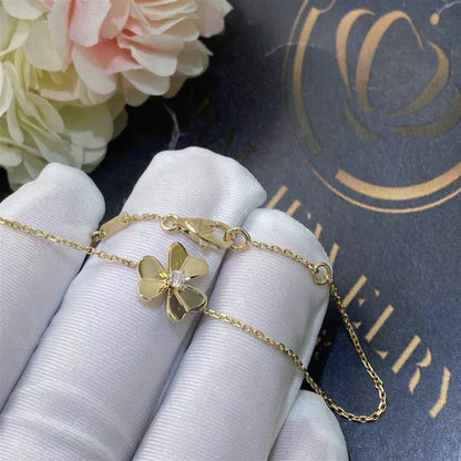 [Clover Jewelry]FRIVOLE GOLD FLOWER PINK MALACHITE BRACELET