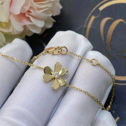 [Clover Jewelry]FRIVOLE GOLD FLOWER PINK MALACHITE BRACELET