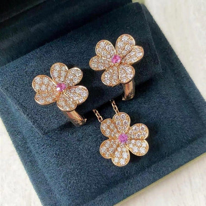 [CLOVER JEWELRY]FRIVOLE ROSE GOLD FLOWER DIAMOND NECKLACE