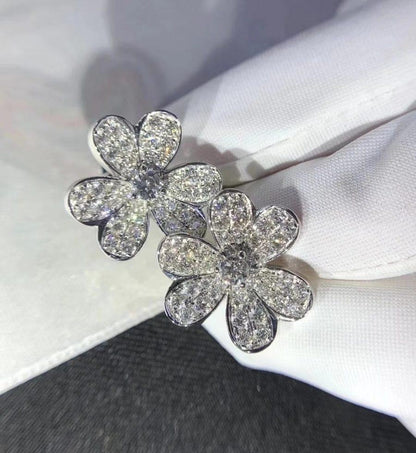 [CLOVER JEWELRY]FRIVOLE SILVER FLOWER DIAMOND EARRINGS