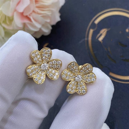 [CLOVER JEWELRY]FRIVOLE GOLD FLOWER DIAMOND EARRINGS