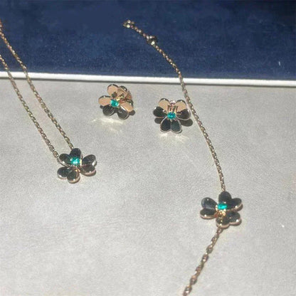 [CLOVER JEWELRY]FRIVOLE  FLOWER MALACHITE EARRINGS