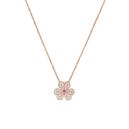 [CLOVER JEWELRY]FRIVOLE ROSE GOLD FLOWER DIAMOND NECKLACE