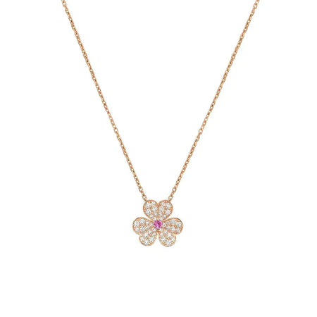 [CLOVER JEWELRY]FRIVOLE ROSE GOLD FLOWER DIAMOND NECKLACE