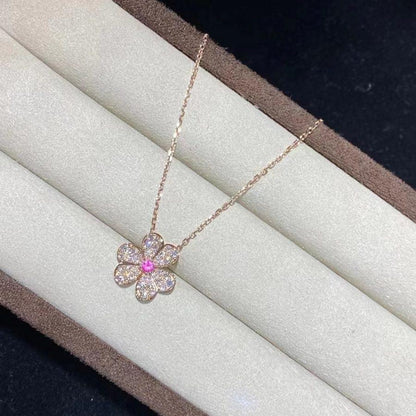 [CLOVER JEWELRY]FRIVOLE ROSE GOLD FLOWER DIAMOND NECKLACE