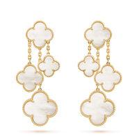 [CLOVER JEWELRY]CLOVER EARRINGS WHITE MOP 4 MOTIFS GOLD