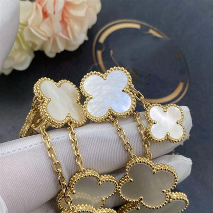 [CLOVER JEWELRY]CLOVER EARRINGS WHITE MOP 4 MOTIFS GOLD