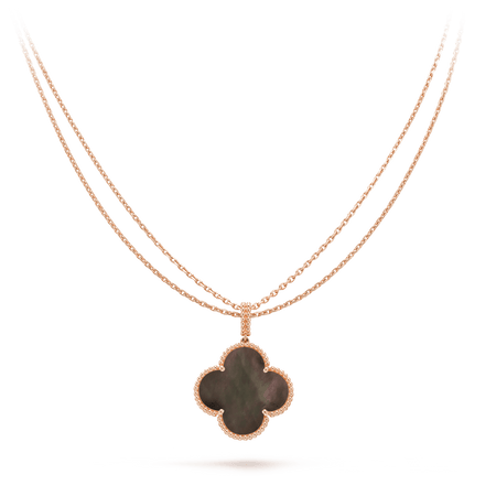 [CLOVER JEWELRY]CLOVER 25MM GOLD DARK MOP BIG CLOVER NECKLACE