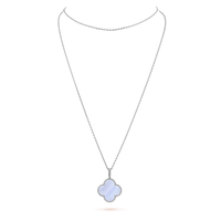 [CLOVER JEWELRY]CLOVER SILVER CHALCEDONY BIG CLOVER NECKLACE