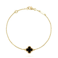 [CLOVER JEWELRY]CLOVER ONYX SINGLE FLOWER BRACELET