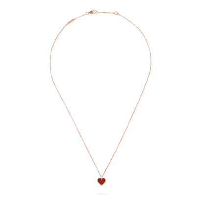 [CLOVER JEWELRY]SWEET CLOVER CARNELIAN HEART NECKLACE