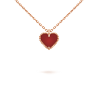 [CLOVER JEWELRY]SWEET CLOVER CARNELIAN HEART NECKLACE