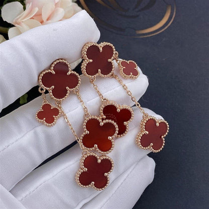 [CLOVER JEWELRY]CLOVER EARRINGS CARNELIAN 4 MOTIFS PINK GOLD