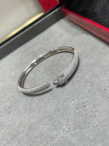 [CLOVER JEWELRY]PANTHERE FULL DIAMOND OPEN BRACELET