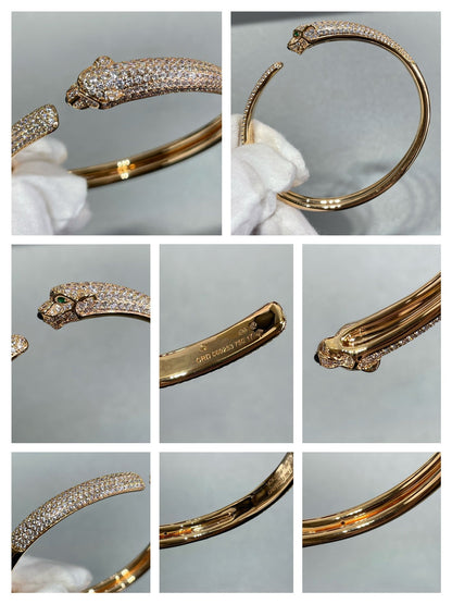 [CLOVER JEWELRY]PANTHERE FULL DIAMOND OPEN BRACELET
