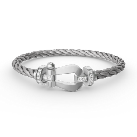[Clover Jewelry]FORCE LARGE HORSESHOE HALF DIAMOND BRACELET SILVER