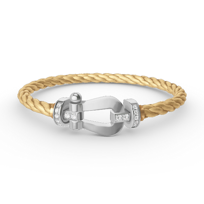 [Clover Jewelry]FORCE LARGE HORSESHOE HALF DIAMOND BRACELET SILVER