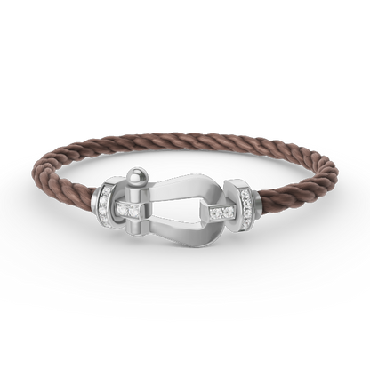 [Clover Jewelry]FORCE LARGE HORSESHOE HALF DIAMOND BRACELET SILVER