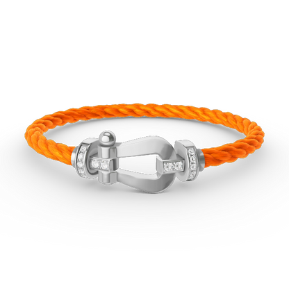 [Clover Jewelry]FORCE LARGE HORSESHOE HALF DIAMOND BRACELET SILVER