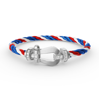 [Clover Jewelry]FORCE LARGE HORSESHOE HALF DIAMOND BRACELET SILVER
