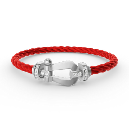 [Clover Jewelry]FORCE LARGE HORSESHOE HALF DIAMOND BRACELET SILVER