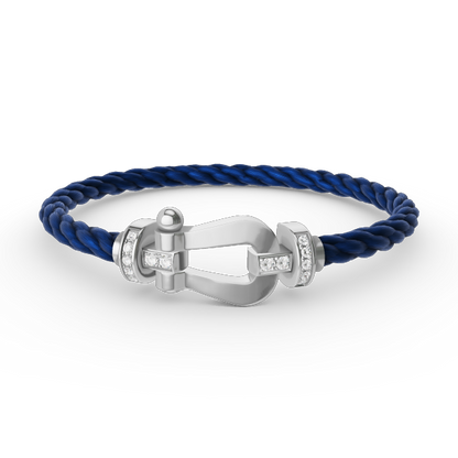 [Clover Jewelry]FORCE LARGE HORSESHOE HALF DIAMOND BRACELET SILVER