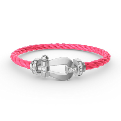 [Clover Jewelry]FORCE LARGE HORSESHOE HALF DIAMOND BRACELET SILVER