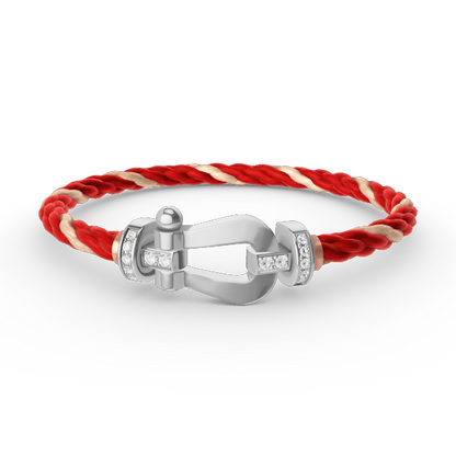 [Clover Jewelry]FORCE LARGE HORSESHOE HALF DIAMOND BRACELET SILVER