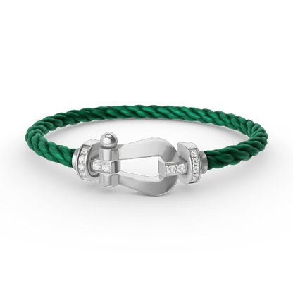 [Clover Jewelry]FORCE LARGE HORSESHOE HALF DIAMOND BRACELET SILVER