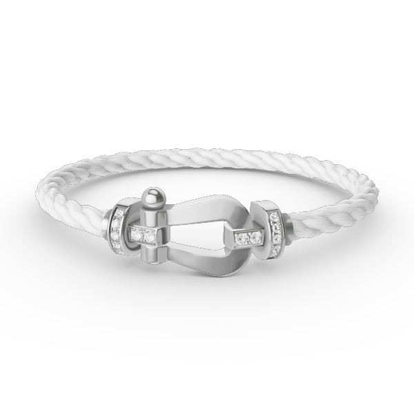 [Clover Jewelry]FORCE LARGE HORSESHOE HALF DIAMOND BRACELET SILVER