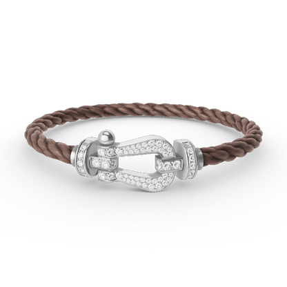 [Clover Jewelry]FORCE LARGE HORSESHOE FULL DIAMOND BRACELET SILVER