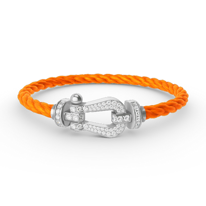 [Clover Jewelry]FORCE LARGE HORSESHOE FULL DIAMOND BRACELET SILVER