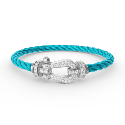 [Clover Jewelry]FORCE LARGE HORSESHOE FULL DIAMOND BRACELET SILVER