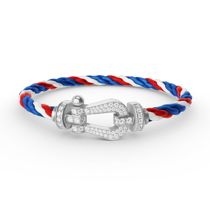[Clover Jewelry]FORCE LARGE HORSESHOE FULL DIAMOND BRACELET SILVER
