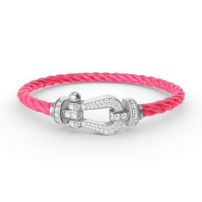[Clover Jewelry]FORCE LARGE HORSESHOE FULL DIAMOND BRACELET SILVER