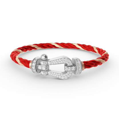 [Clover Jewelry]FORCE LARGE HORSESHOE FULL DIAMOND BRACELET SILVER