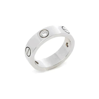 [Clover Jewelry]LOVE RING 5.5MM 3 DIAMONDS SILVER