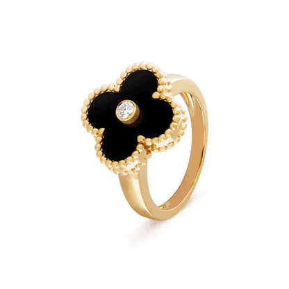 [Clover Jewelry]CLOVER ONYX RING GOLD DIAMOND